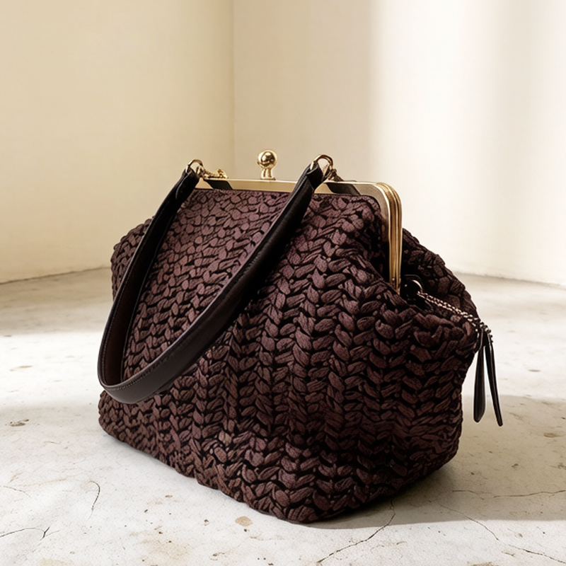 Crochet Bag Raffia - Bolso de hombro de rafia tejido