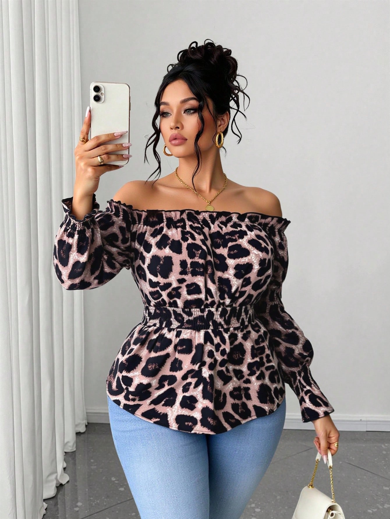 Blouse Off Shoulder - Blusa de Moda de Talla Grande