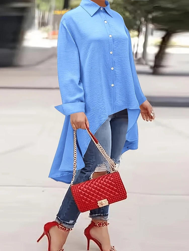 Blouse Off Shoulder - Camisa informal holgada de manga larga
