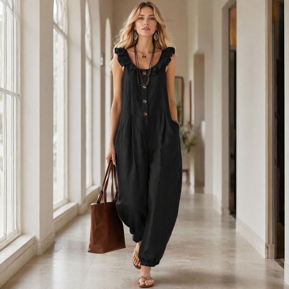 Mono holgado para mujer, mono  - Jumpsuit Linen Relaxed reseña y precio