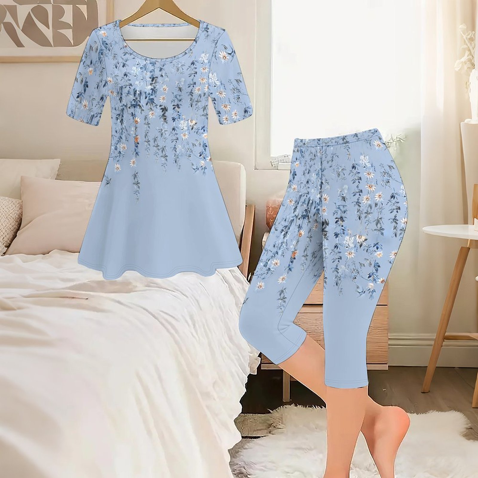 Conjunto de Dos Piezas con Est - Romper Floral Print reseña y precio