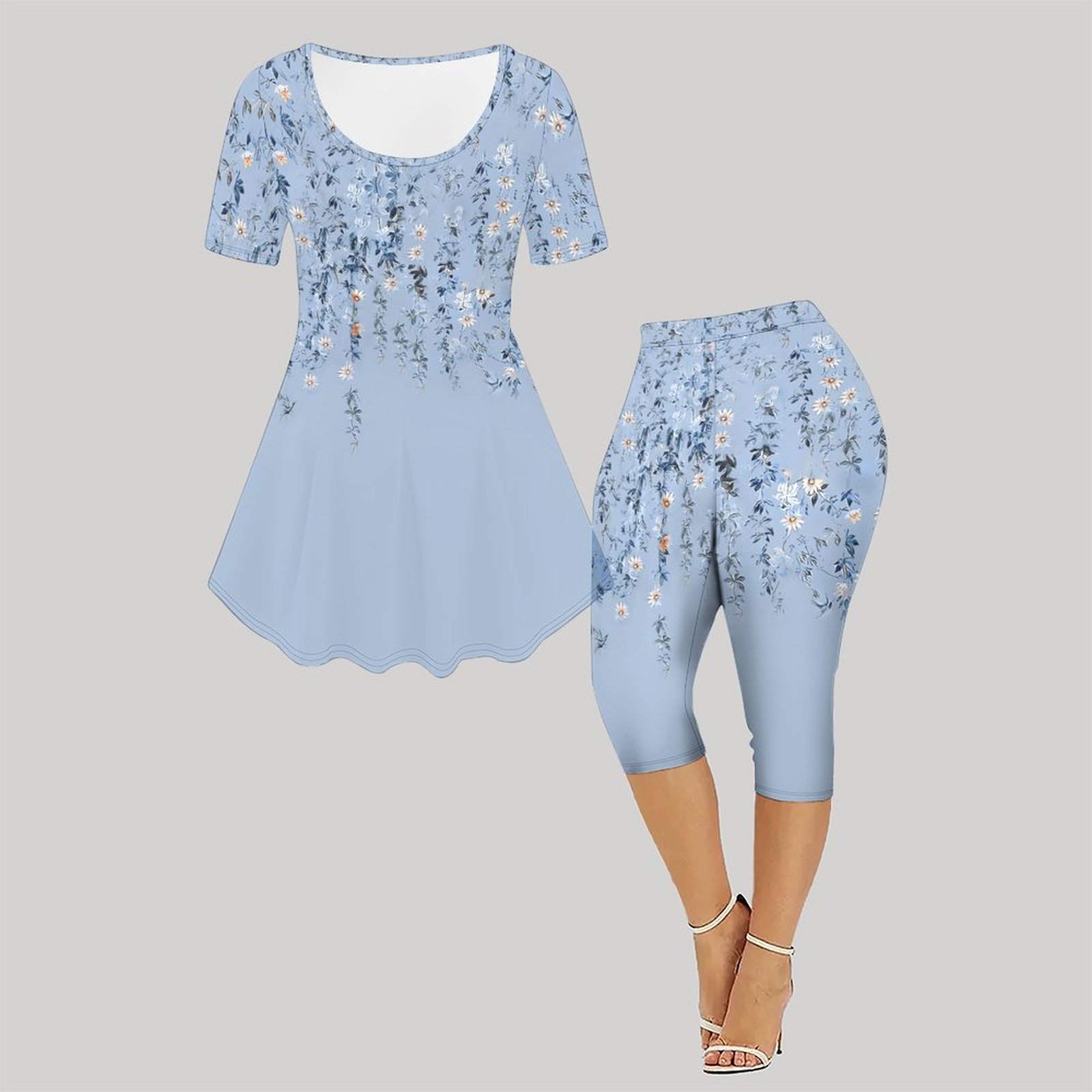 Conjunto de Dos Piezas con Est - Romper Floral Print reseña y precio