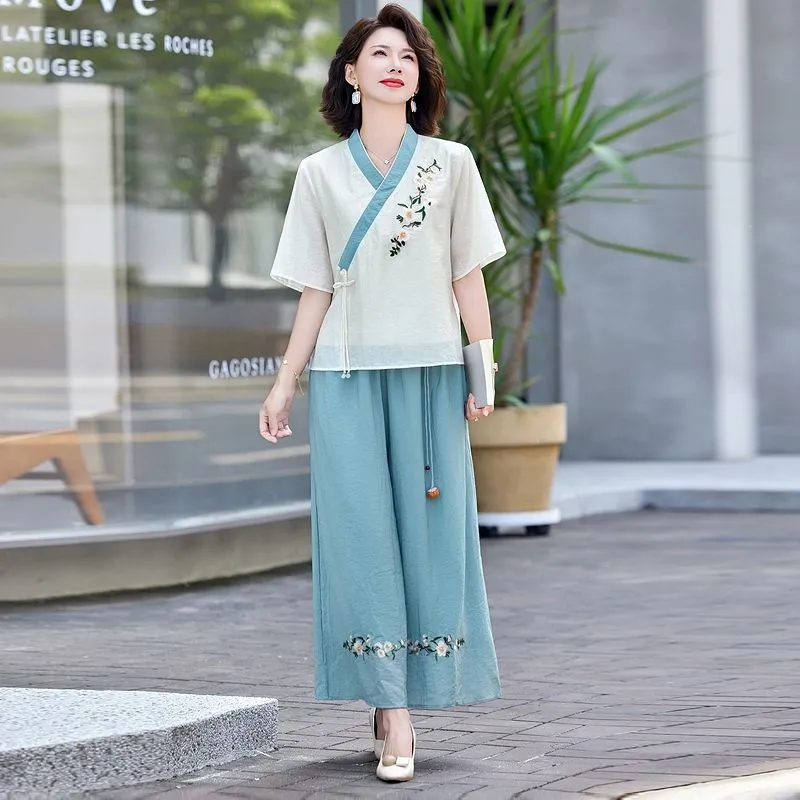 Conjunto de dos piezas de lino - Linen Pant Wide reseña y precio