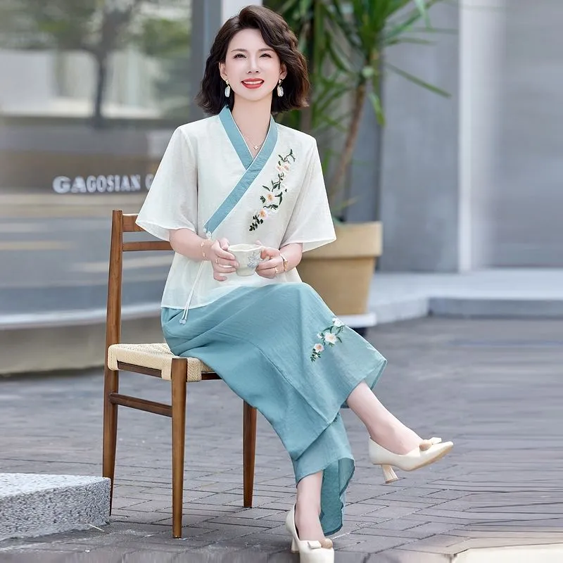 Conjunto de dos piezas de lino - Linen Pant Wide reseña y precio