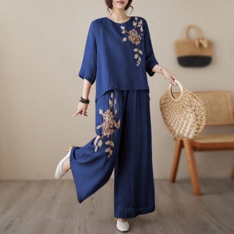 Conjunto de Dos Piezas de Lino - Linen Pant Wide reseña y precio