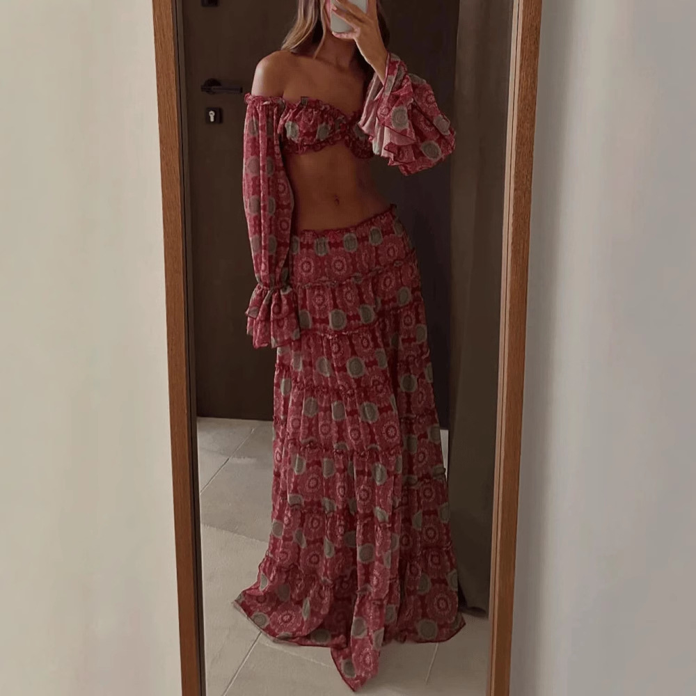 Conjunto de Dos Piezas con Fal - Romper Floral Print reseña y precio