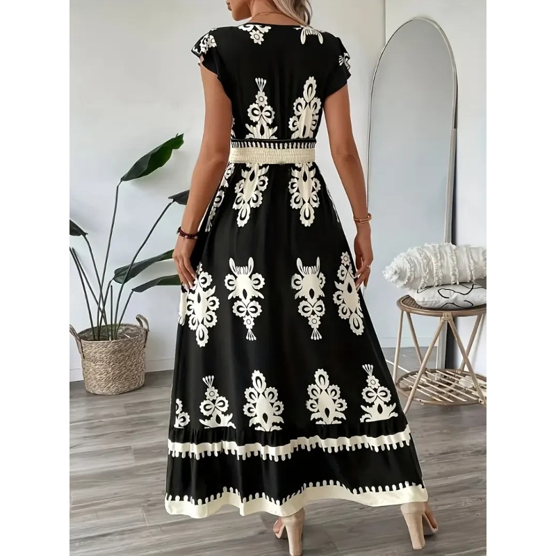 Vestido acampanado con cuello  - Romper Floral Print reseña y precio