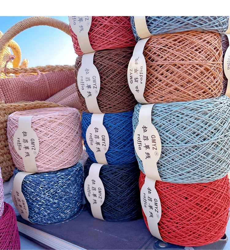 220M/Rollo Hilo Fino de Rafia  - Crochet Bag Raffia reseña y precio